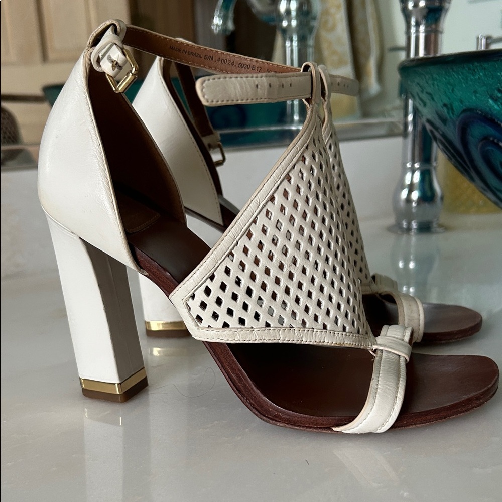 Tory Burch White Heeled Sandals